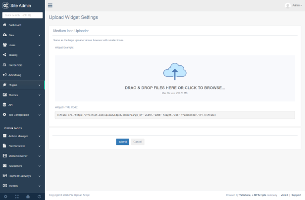 Admin Medium Icon Uploader
